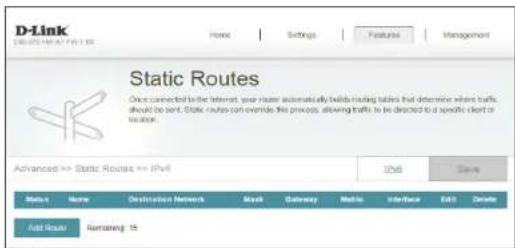 D-LINK DIR878 - Acheminements statiques - 1