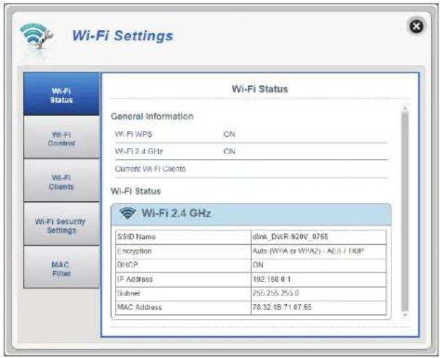 D-LINK DWR920 - Etat du Wi-Fi - 1