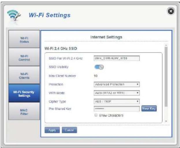 D-LINK DWR920 - SSID du Wi-Fi 2,4 GHz - 1
