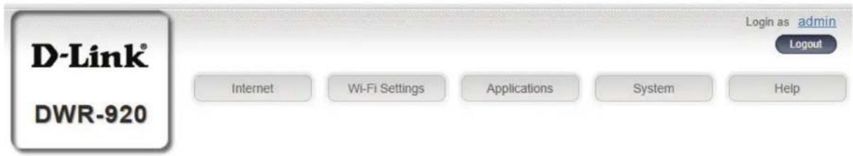 D-LINK DWR920 - Navigation - 1