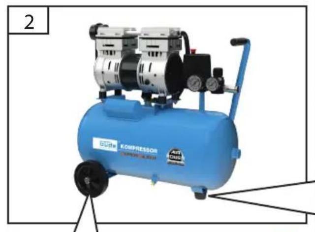 Güde Kompressor Airpower 150824 SILENT - LIEFERUMFANG | DELIVERED ITEMS | ARTICLES DELIVRES | VOLUME DELLA FORNITURA LEVERINGSOMVANG | OBJEM DODAVKY | ROZSAH DODAVKY | SZALLITASI TERJEDELEM ZAKRES DOSTAWY | VOLUMEN DE SUMINISTRO - 16