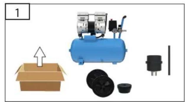 Güde Kompressor Airpower 150824 SILENT - LIEFERUMFANG | DELIVERED ITEMS | ARTICLES DELIVRES | VOLUME DELLA FORNITURA LEVERINGSOMVANG | OBJEM DODAVKY | ROZSAH DODAVKY | SZALLITASI TERJEDELEM ZAKRES DOSTAWY | VOLUMEN DE SUMINISTRO - 14