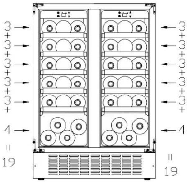 ROSIERES RWCB 60DFN - Schema di conservazione vino/bevande - 1