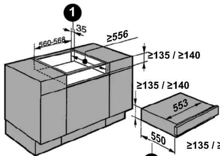 ROSIERES RVSD14 SV - Mesures d'encastrement - 1