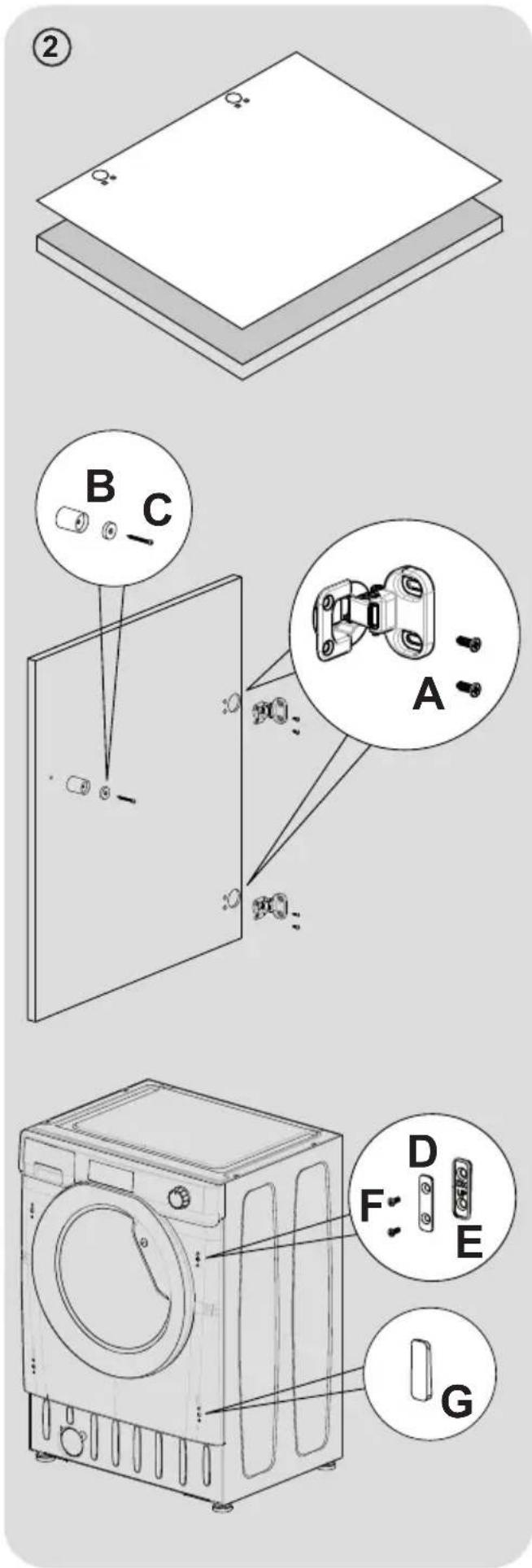 ROSIERES OBDS495TWMCE47 - Instructions de montage de la porte du meuble - 1