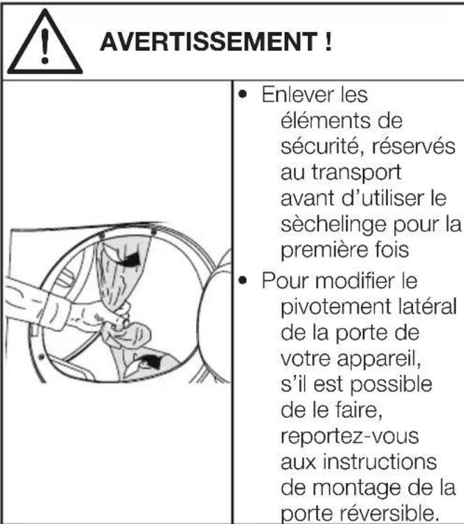 BEKO DHS 8413 GA1 - Enlever les éléments de sécurité servant au transport - 1