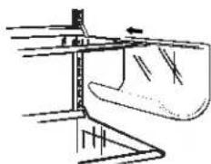 Installez le fronton de balconnet le plus profond ici. Installez un balconnet réglable ici.