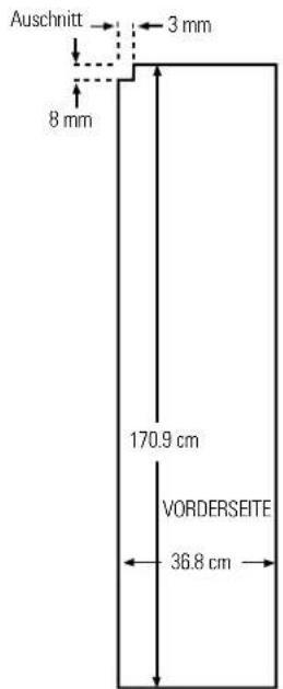 Auschnitt 8 mm 3 mm 170.9 cm VORDERSEITE 36.8 cm