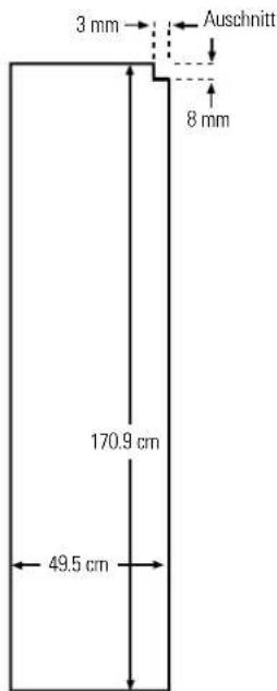 3 mm Auschnitt 8 mm 170.9 cm 49.5 cm
