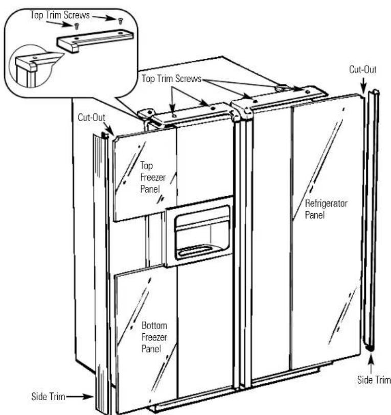 GE GSS25XGNCC - Attach the Top Trim on the Freezer and Refrigerator Doors. - 1