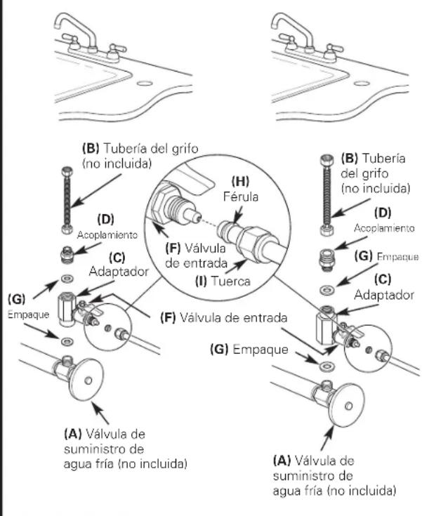GE Profile PXRQ15F - Note la orientacion del adaptor (C): - 1