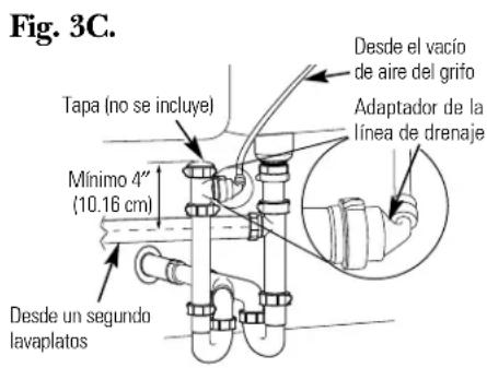 GE GXRV10ABL - OPCION C.   INSTALACION COMPARTIDA DE VENTILACION—TRAMPA DE 2 P (VENTILACION HUMEDA) (Fig. 3C) - 1