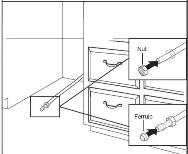 GE GDT635HSRSS - Slide nut and ferrule onto tubing (copper tubing only) - 1