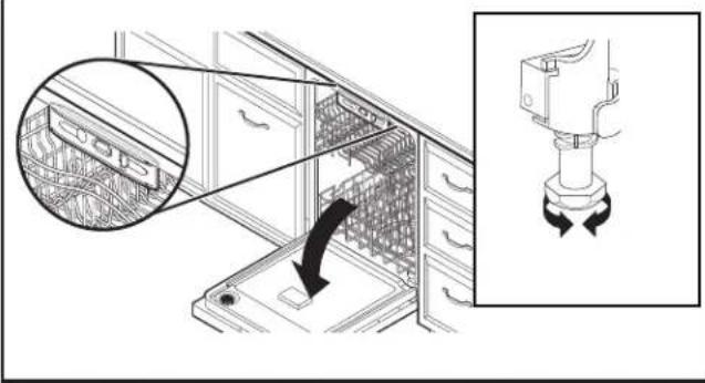 GE GDT635HSRSS - Verifique la nivelación de lado a lado y regule las patas si es necesario - 1