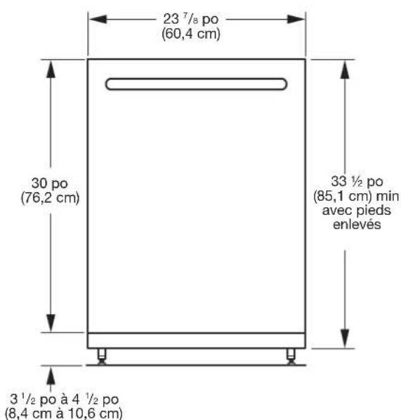 GE GDT635HSRSS - DIMENSIONS D'OUVERTURE DU PRODUIT ET DE L'ARMOIRE : - 1