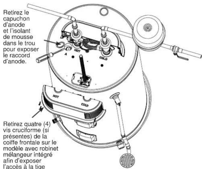 GE GE30T12BLM - Pour réparer la tige d'anode: - 1