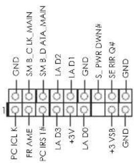 PC ICLK FR AME PC IRS ## LA D3 +3V LA D0 +3 VSB GND SM B_C LK MAIN SM B_D AIA MAIN LA D2 LA D1 GND S_PWR DWN# SE RIR Q4 GND