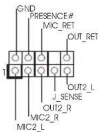 GND PRESENCE# MIC_RET OUT_RET 1 J_SENSE OUT2_R MIC2_R MIC2_L