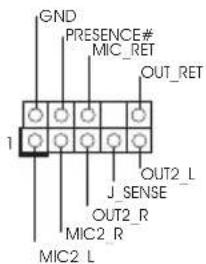 GND PRESENCE# MIC_RET OUT_RET 1 J_SENSE OUT2_L J_SENSE OUT2_R MIC2_R MIC2_L