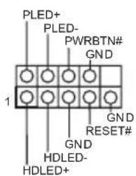 PLED+ PLED- PWRBTN# GND 1 GND RESET# GND HDLED- HDLED+