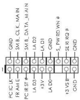 GND SM_B_CLK_MAIN SM_B_DATA_MAIN LA D3 LA D2 LA D1 +3V LA D0 S_PWD WN # SERIRQ # GND PC IC LK FR AM E PC IR ST # LA D3 LA D2 +3V LA D0 +3 VS B GND
