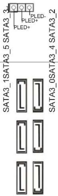 SATA3_1SATA3_5 SATA3_3 PLED- PLED+ PLED+ PLED- SATA3_0SATA3_4 SATA3_2