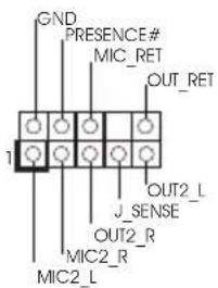 GND PRESENCE# MIC_RET OUT_RET 1 J_SENSE OUT2_R MIC2_R MIC2_L