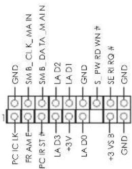 PC IC IK FR AM E PC IR ST # LA D3 +3V LA D0 +3 VS B GND SMB_CL_K_MAIN SMB_DATA_MAIN LA D2 LA D1 GND S_PW RD WN # SE RI RQ # GND