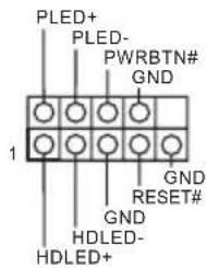 PLED+ PLED- PWRBTN# GND 1 GND RESET# GND HDLED- HDLED+