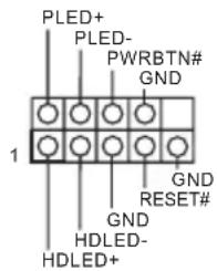 PLED+ PLED- PWRBTN# GND 1 GND RESET# GND HDLED- HDLED+