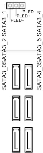 SATA3_0SATA3_2 SATA3_1 PLED- PLED+ PLED+ SATA3_3SATA3_5 SATA3_4