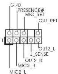 GND PRESENCE# MIC_RET OUT_RET 1 J_SENSE OUT2_L J_SENSE OUT2_R MIC2_R MIC2_L