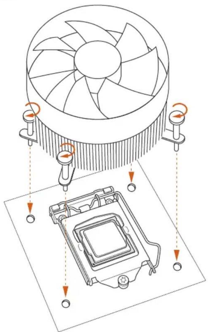 ASROCK B360MHDV - Installing the CPU Fan and Heatsink - 2