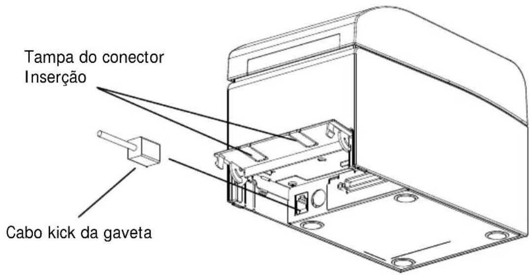 OKI PT390 - 3-2. Conectar o cabo kick de gaveta - 1