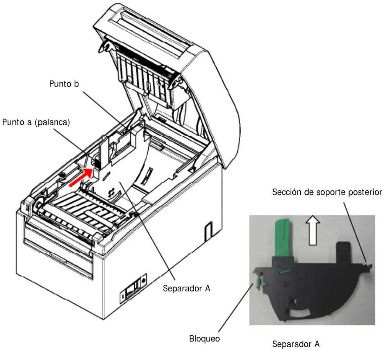 OKI LD670 - Desinstalación del separador A - 1