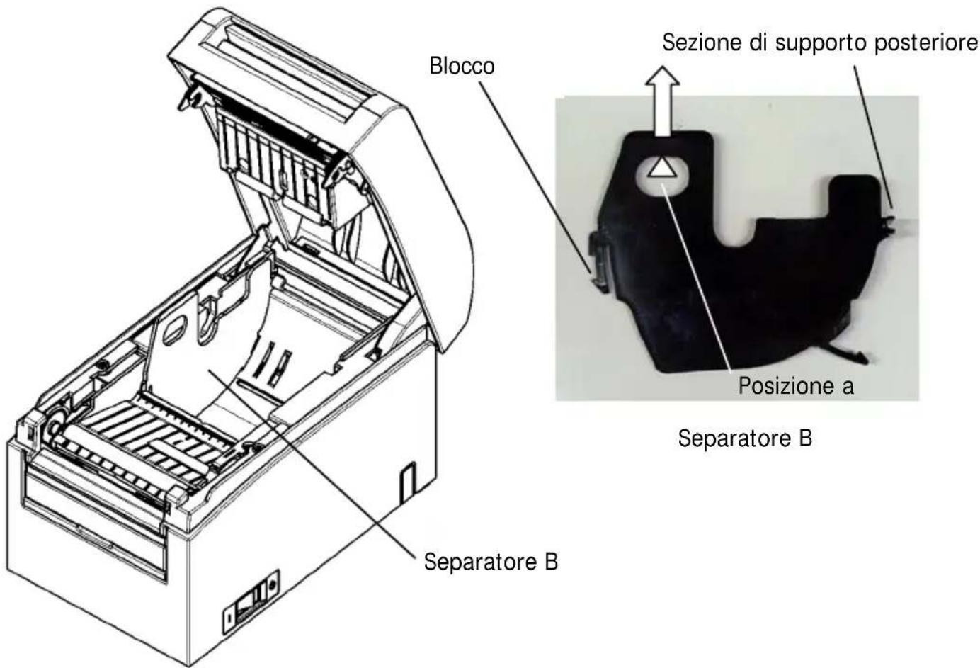 OKI LD670 - Rimozione del separatore B - 1