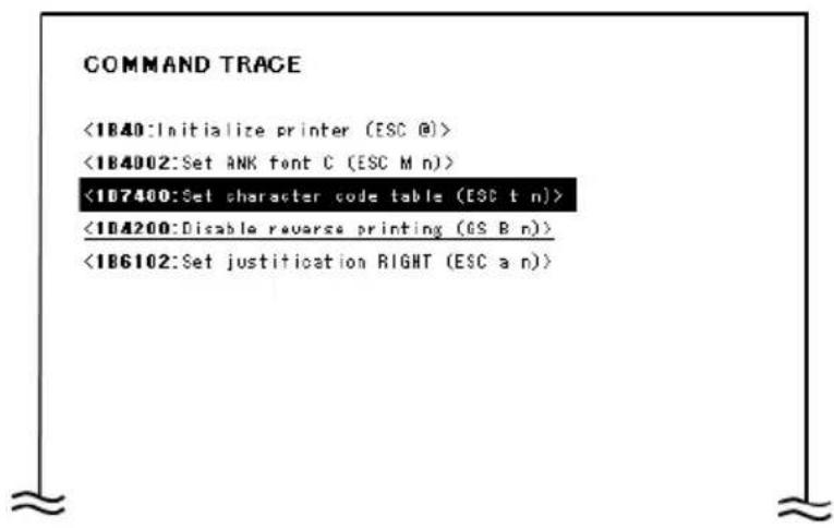 OKI LD670 - Exemple de trace de commande - 1
