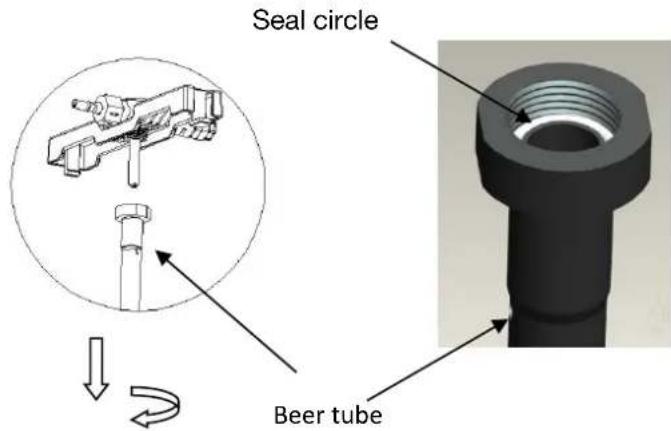 H.KOENIG BW1890 - REPLACE THE SEAL CIRCLE OF BEER TUBE (SHOW AS FIGURE 34) - 1
