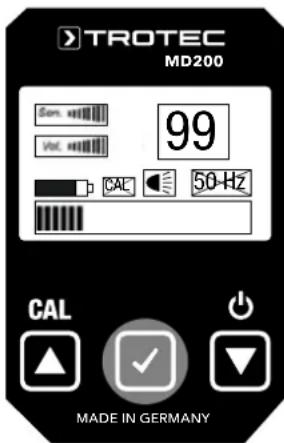 TROTEC MD200 - Allumer le menu éclairage - 1