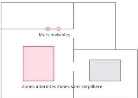 ROBOROCK H7 - Zones interdites, Zones sans serpilliere et Murs invisibles - 1