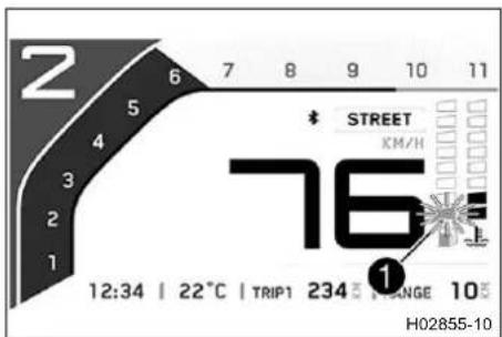 2 5 4 3 2 1 6 7 8 9 10 11 * STREET KM/H 76 12:34 | 22°C | TRIP1 234° MANGE 10° H02855-10
