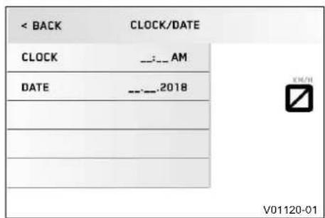 < BACK CLOCK/DATE CLOCK ---AM DATE ---.2018 V01120-01