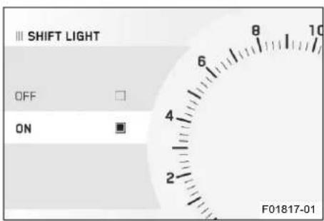 III SHIFT LIGHT OFF ON F01817-01
