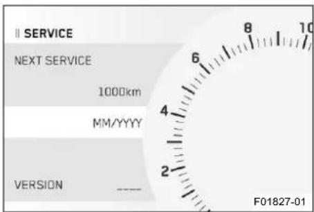 II SERVICE NEXT SERVICE 1000km MM/YYYY VERSION ---- F01827-01