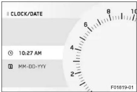 CLOCK/DATE 10:27 AM MM-DD-YYY F01819-01