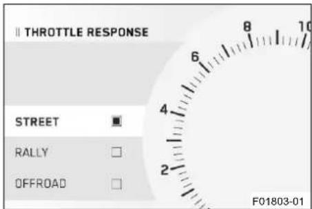 II THROTTLE RESPONSE STREET ■ RALLY □ OFFROAD □ F01803-01