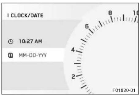 CLOCK/DATE 10:27 AM MM-DD-YYY F01820-01