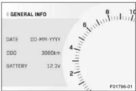 II GENERAL INFO DATE DD-MM-YYYY ODO 3080km BATTERY 12.3V F01796-01