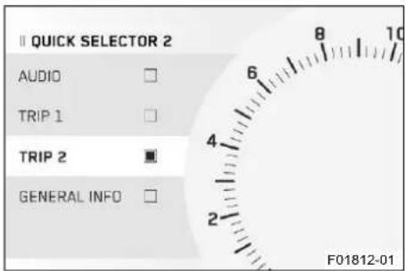II QUICK SELECTOR 2 AUDIO TRIP 1 TRIP 2 GENERAL INFO F01812-01