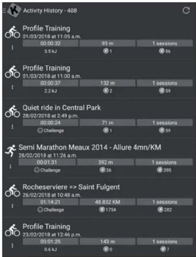Klarfit Myon - Activity History - 1